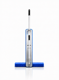 Mr. Dripman foldable mop with wet pad stored vertically for compact facility storage